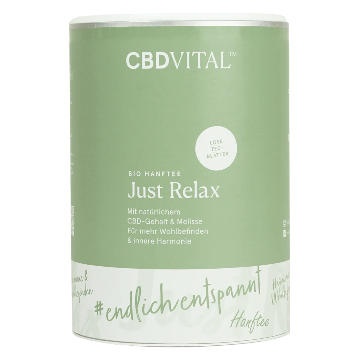Packung CBD Vital BIO Hanfblütentee Just Relax – 100 % BIOI-zertifizierte Hanfblätter- Jetzt cbd-cannabidiol.de besuchen!