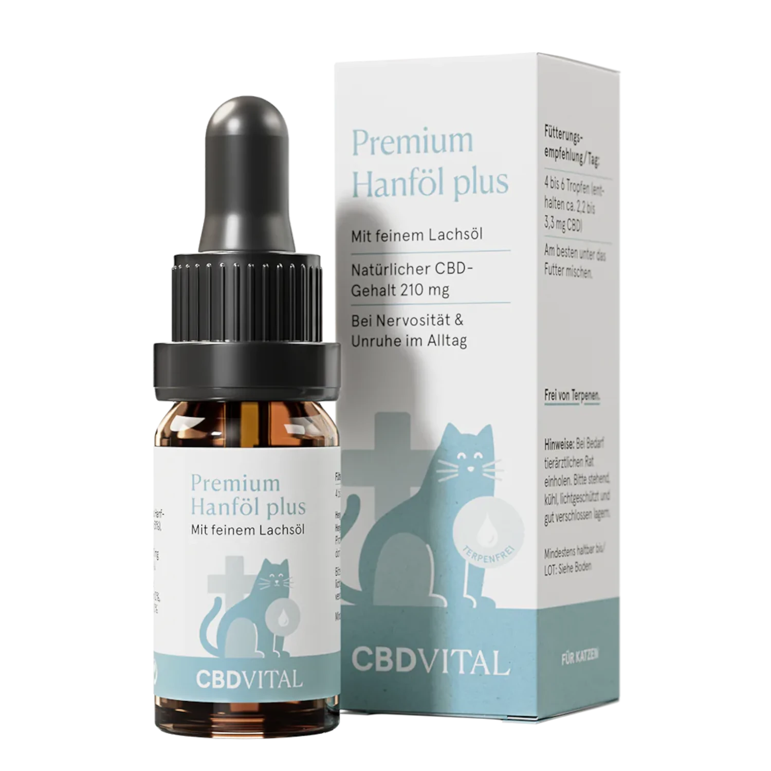 CBD Öl Katze mit Pipette: CBD Vital Hanföl Premium Plus mit Lachsöl für Katzen. Praktische Dosierung mit Pipette. **CBD Öl für entspannte Katzen bei CBD-Cannabidiol.de**