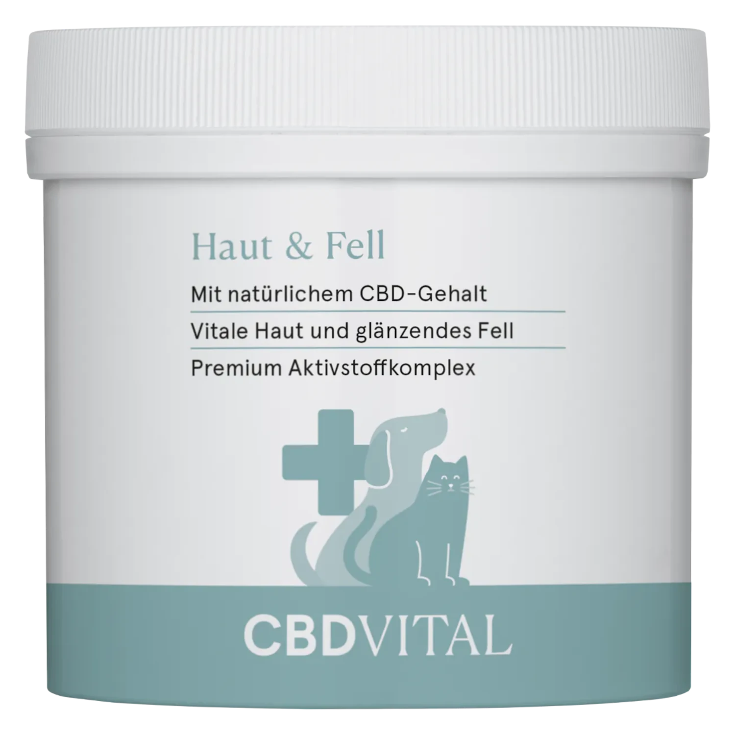 CBD VITAL Haut & Fell für Hunde & Katzen – Ergänzungsfuttermittel in praktischer Dose zur täglichen Fütterung. Jetzt auf cbd-cannabidiol.de kaufen.