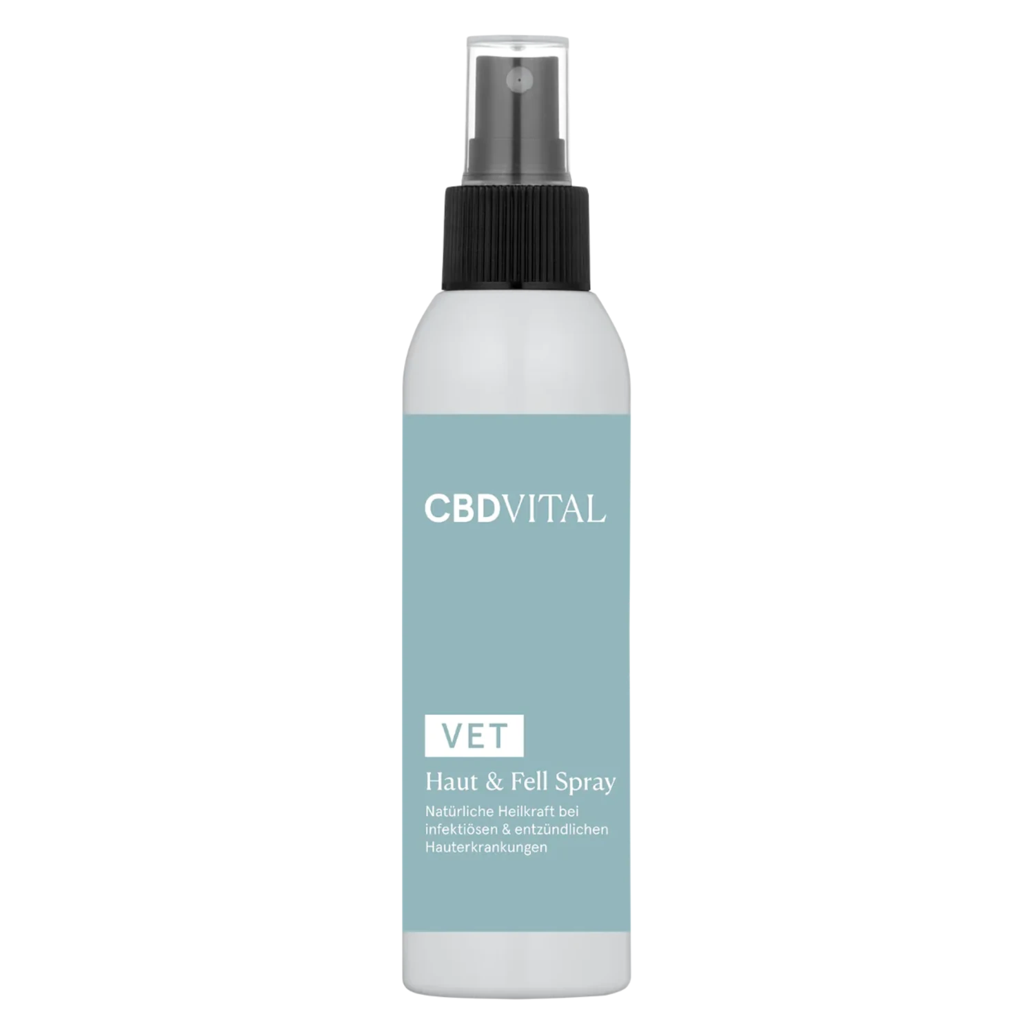 CBD VITAL Haut- & Fell-Spray für Hunde & Katzen – Ansicht der Sprühflasche zur unterstuetzenden Fellpflege. Jetzt auf cbd-cannabidiol.de kaufen.