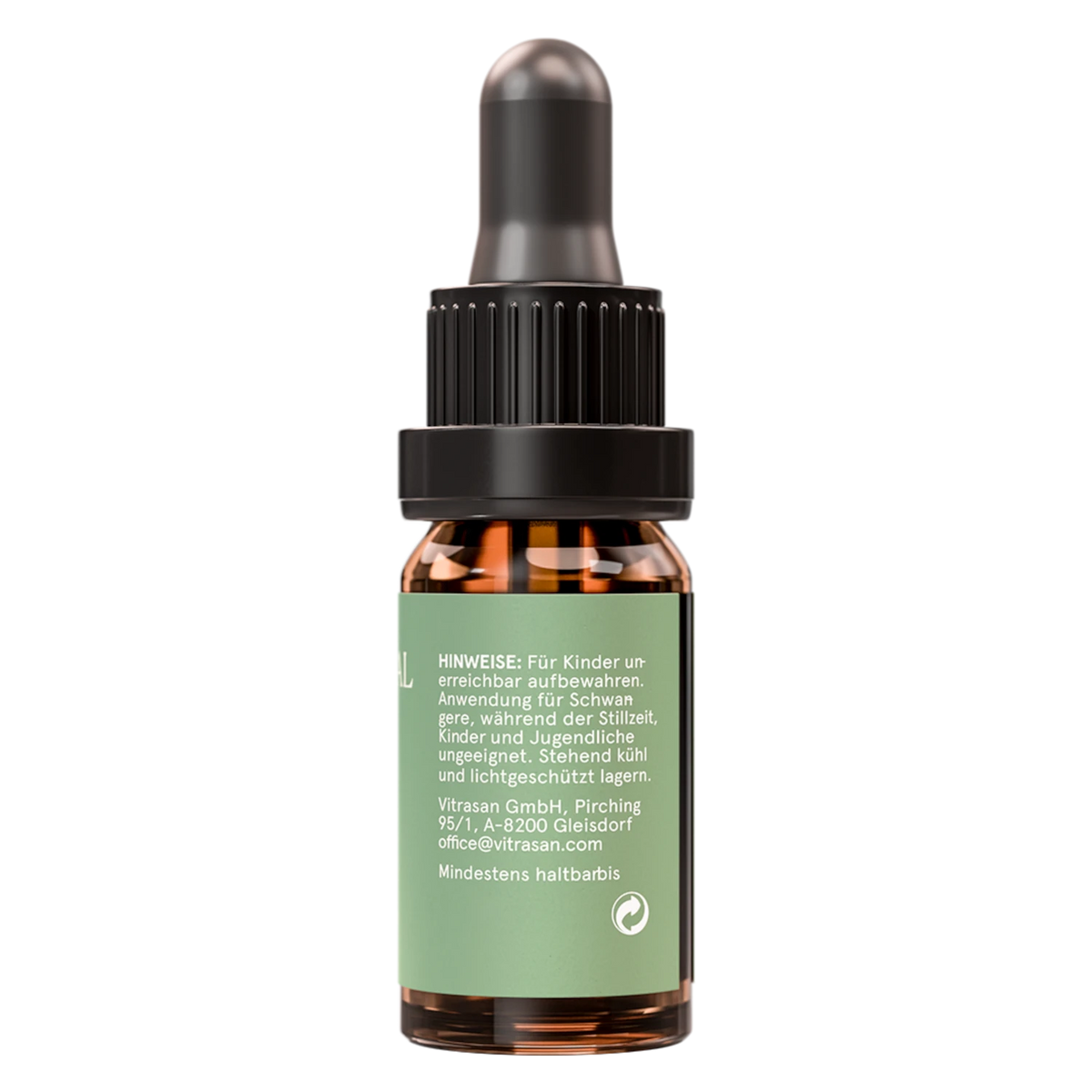 CBD Vital Naturextrakt Premium 18% 10ml – Anwendungshinweise und Inhaltsstoffe auf der Flaschenrückseite. Details auf cbd-cannabidiol.de