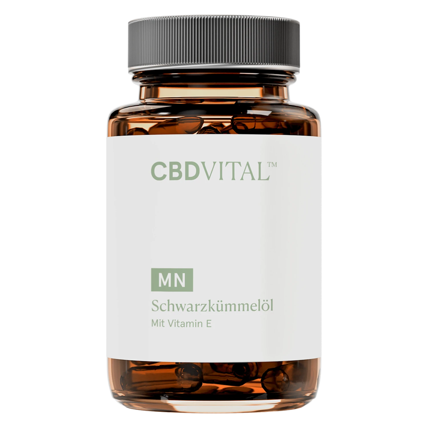 CBD VITAL Schwarzkümmelöl MN – Kapseln mit Vitamin E, reich an Linolsäure, Produktfoto von cbd-cannabidiol.de