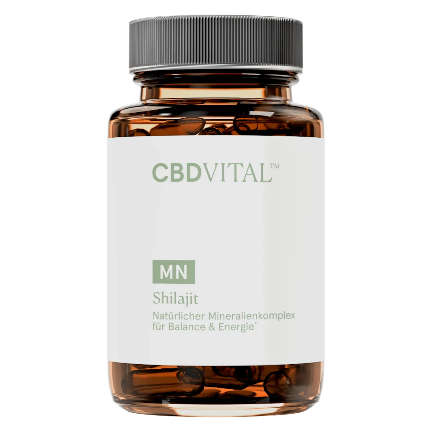 CBD VITAL Shilajit MN – natürlicher Mineralienkomplex, Kapseln für Balance und Energie, Produktfoto von cbd-cannabidiol.de