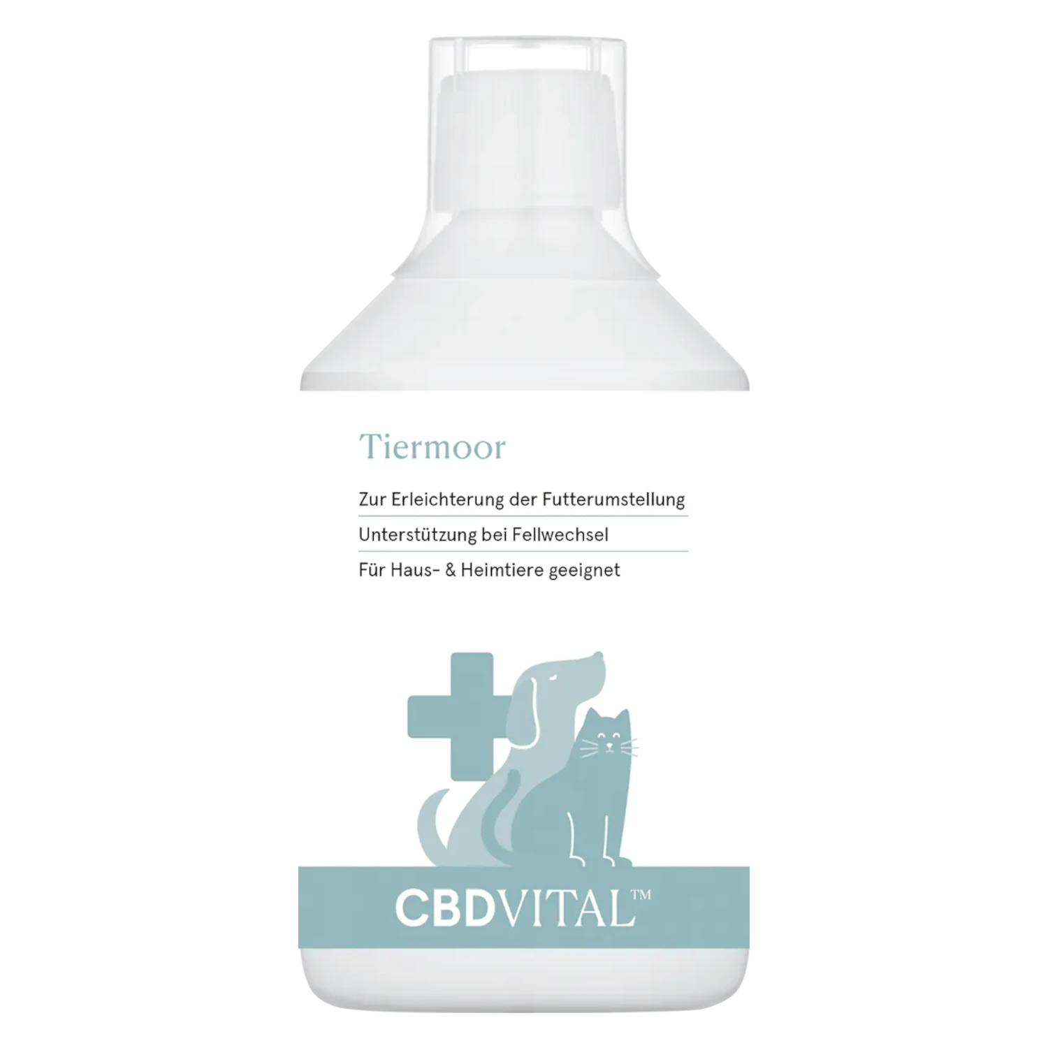 CBD VITAL Tiermoor – natürliche Moorpower für Hunde und Katzen in praktischer Flasche für einfaches Dosieren. Jetzt Lieblingsvierbeiner verwöhnen und auf cbd-cannabidiol.de kaufen.