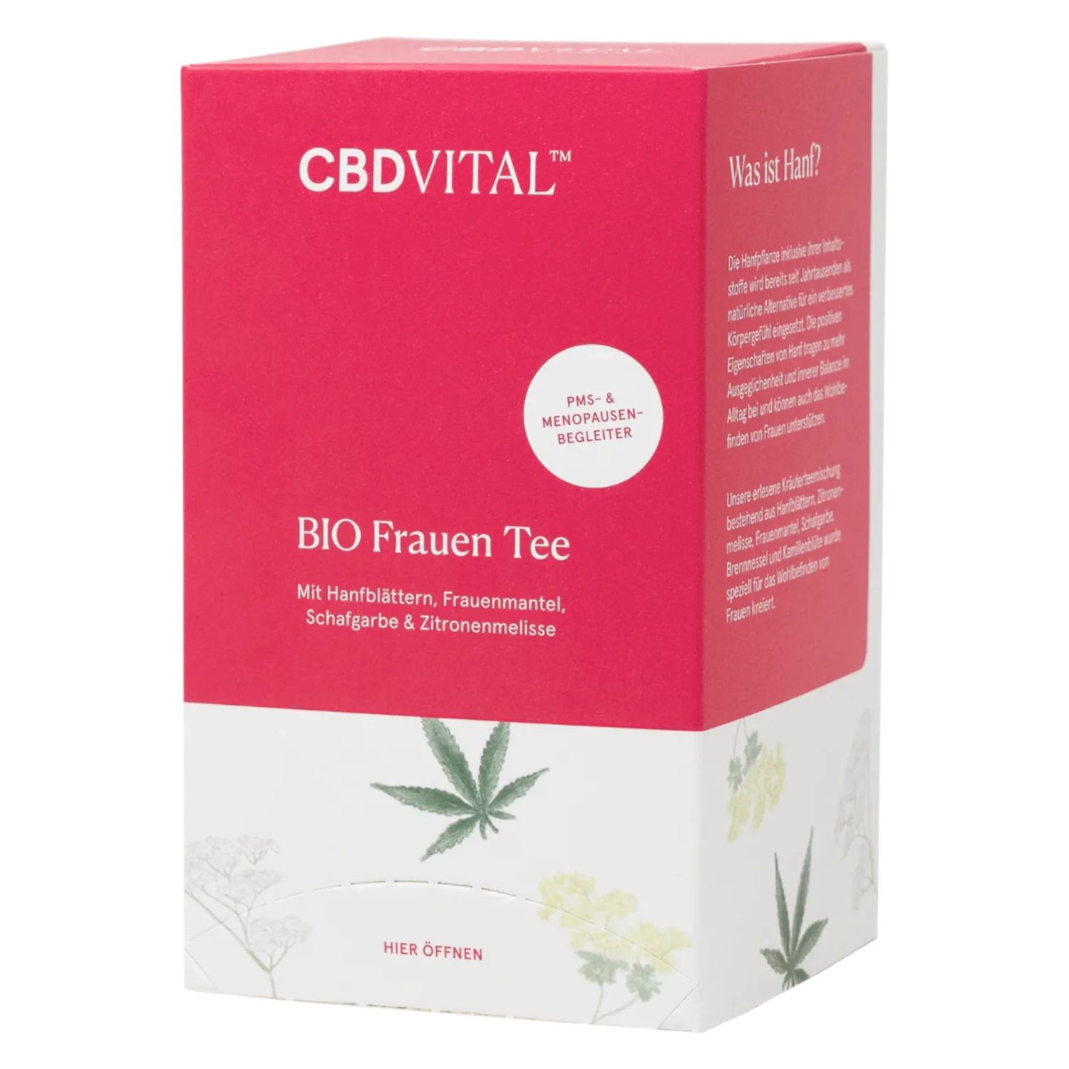 BIO Frauen Tee von CBD VITAL für Wohlbefinden. Die Kräuterteemischung jetzt auf cbd-cannabidiol.de bestellen.