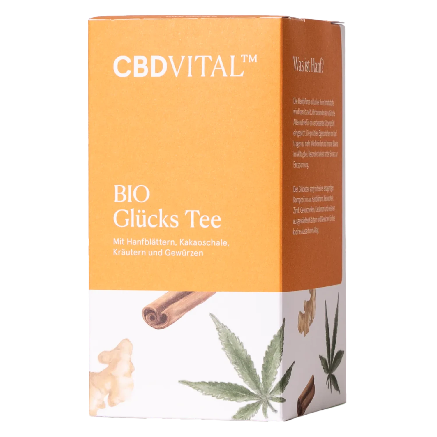 CBD VITAL Bio Glücks Tee Packung - erlesene Kräutermischung mit Hanf für die innere Harmonie. cbd-cannabidiol.de