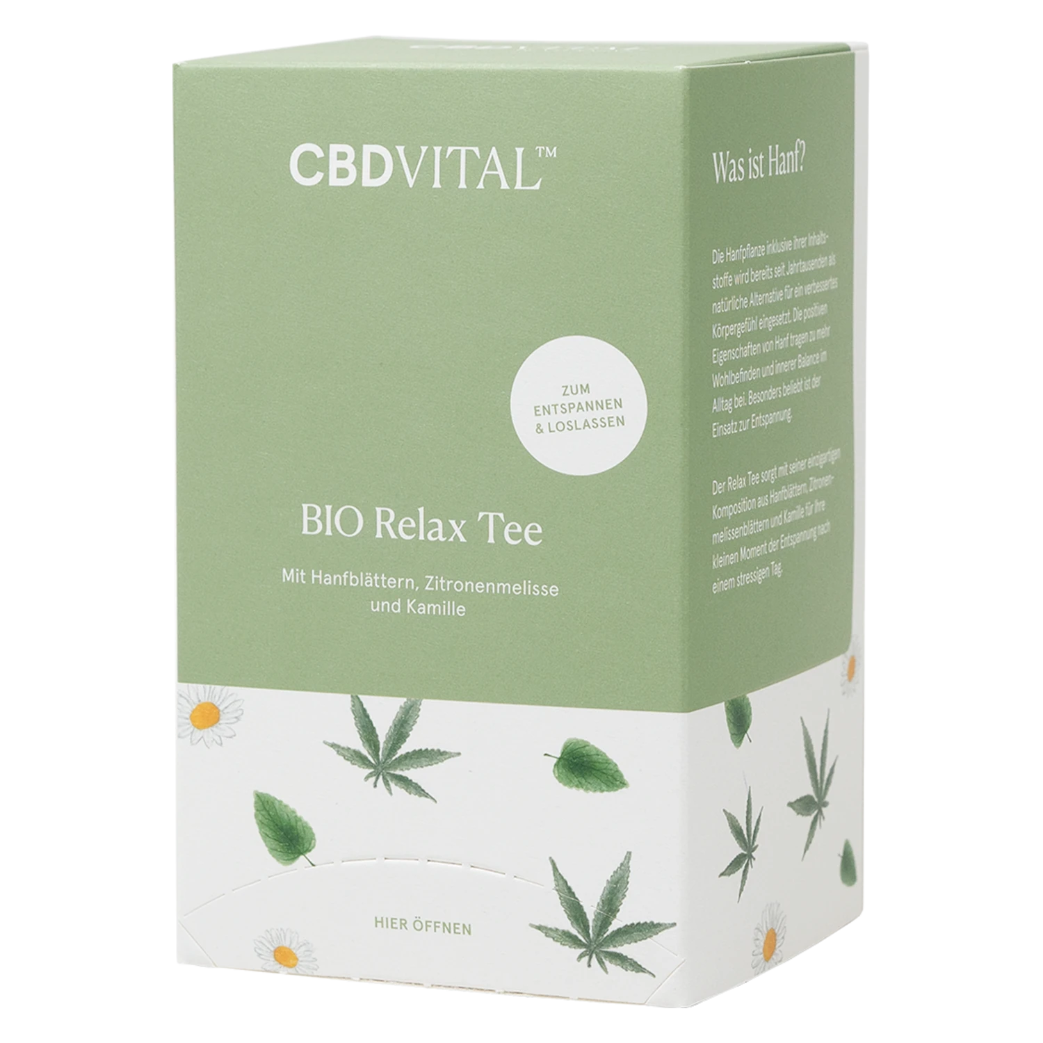 Verpackung CBD Vital BIO Relax Kraeuter Tee mit beruhigendem komplex - auf cbd-cannabidiol.de kaufen