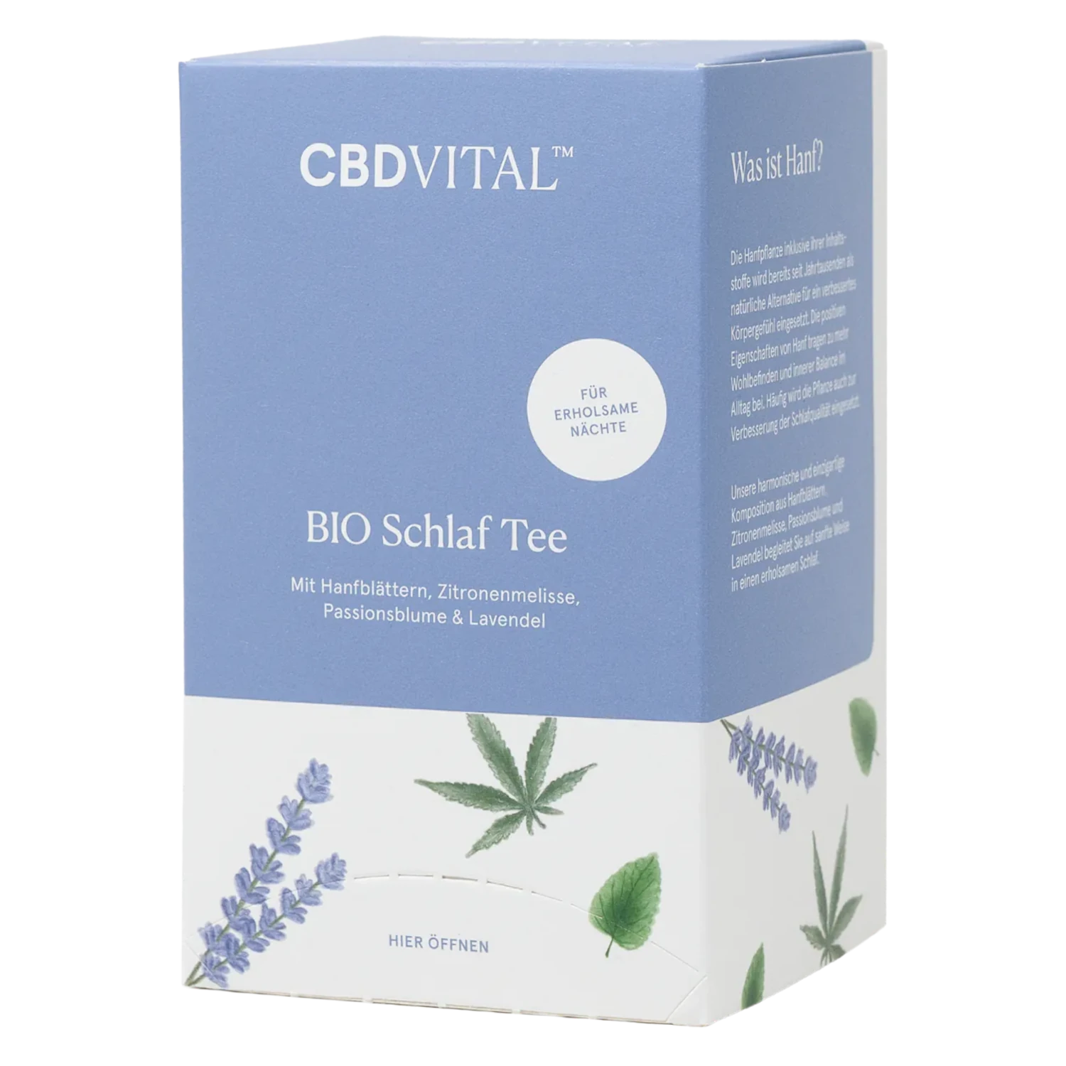 Verpackung des BIO Schaf Tee von CBD Vital - Hilft für einen wohltuenden schlaf- Hier auf cbd-cannabidiol.de sichern!