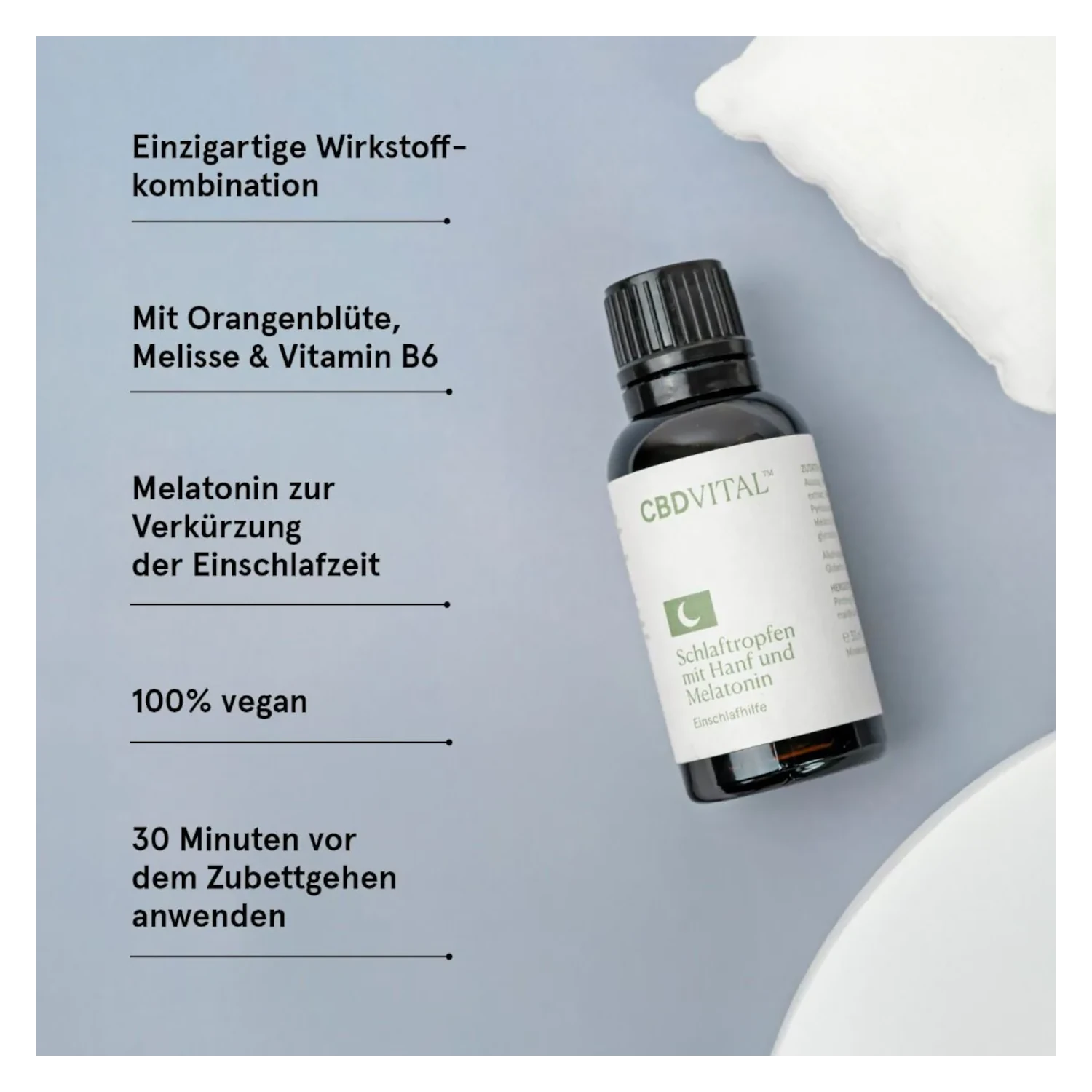 Schlaftropfen mit Hanf und Melatonin